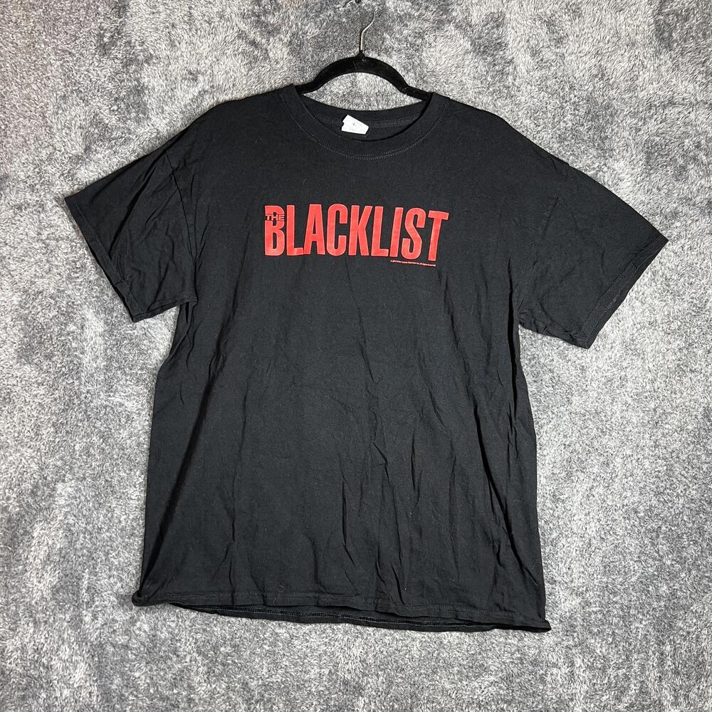 Anvil Shirt Mens L Black The Blacklist Graphic Crew Neck Preshrunk 100% Cotton